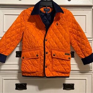 Polo by Ralph Lauren Kids Orange and Navy Quilted Jacket